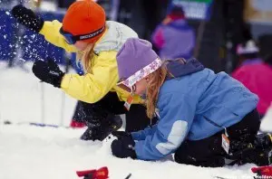 kids playing in snow